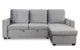 Canapé d'angle convertible en velours argent