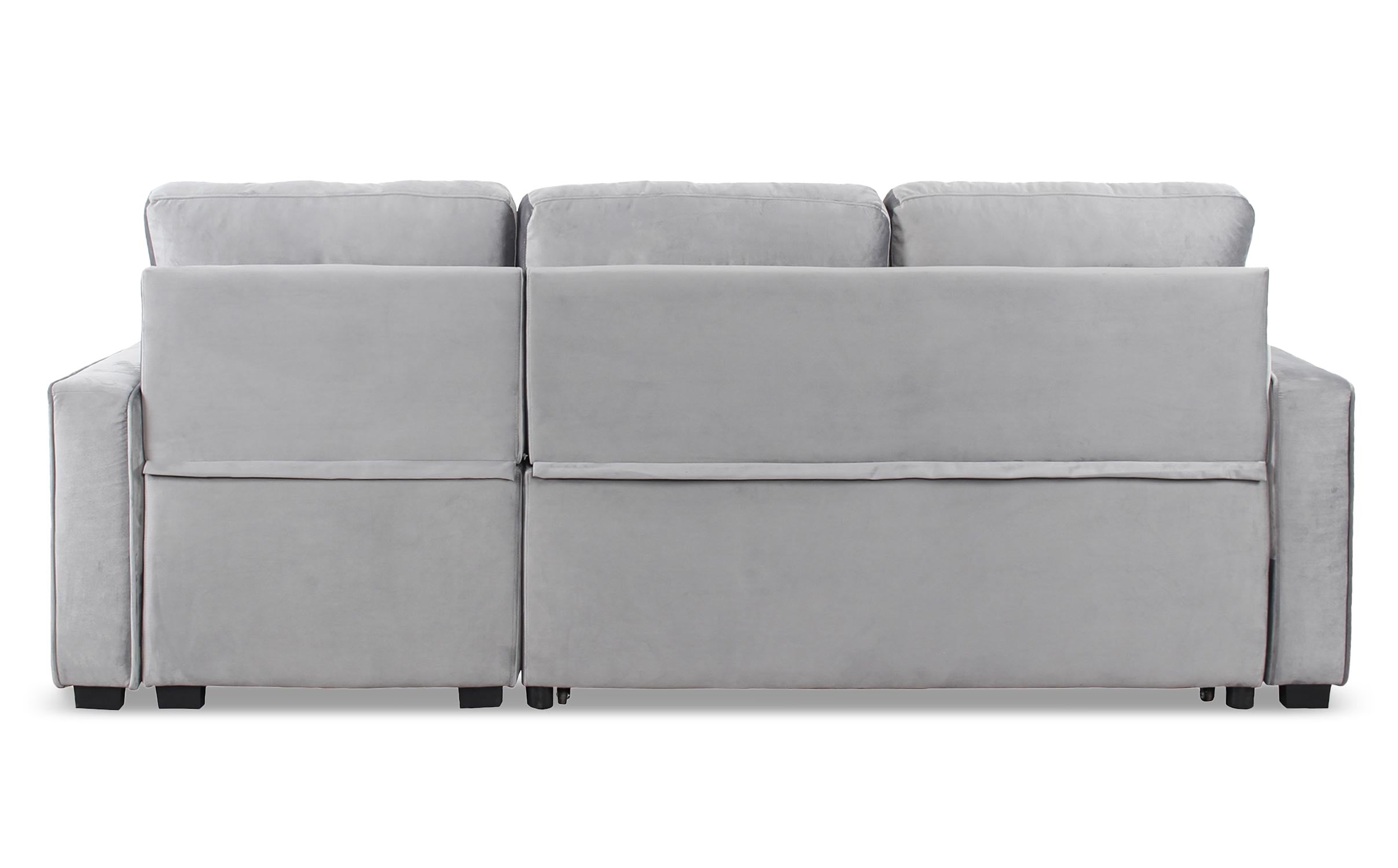 Canapé d'angle convertible moderne Delacroix Velours Argent