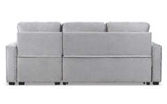 Canapé d'angle convertible moderne Delacroix Velours Argent