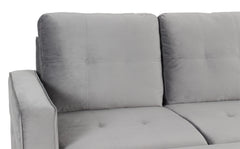Canapé d'angle convertible moderne Delacroix Velours Argent