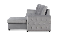 Canapé d'angle convertible moderne Delacroix Velours Argent
