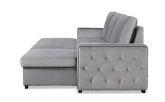 Canapé d'angle convertible moderne Delacroix Velours Argent