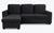 Canapé d'angle convertible en velours noir avec rangement