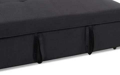 Canapé d'angle convertible moderne Delacroix Velours Noir
