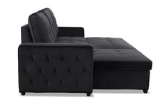 Canapé d'angle convertible moderne Delacroix Velours Noir
