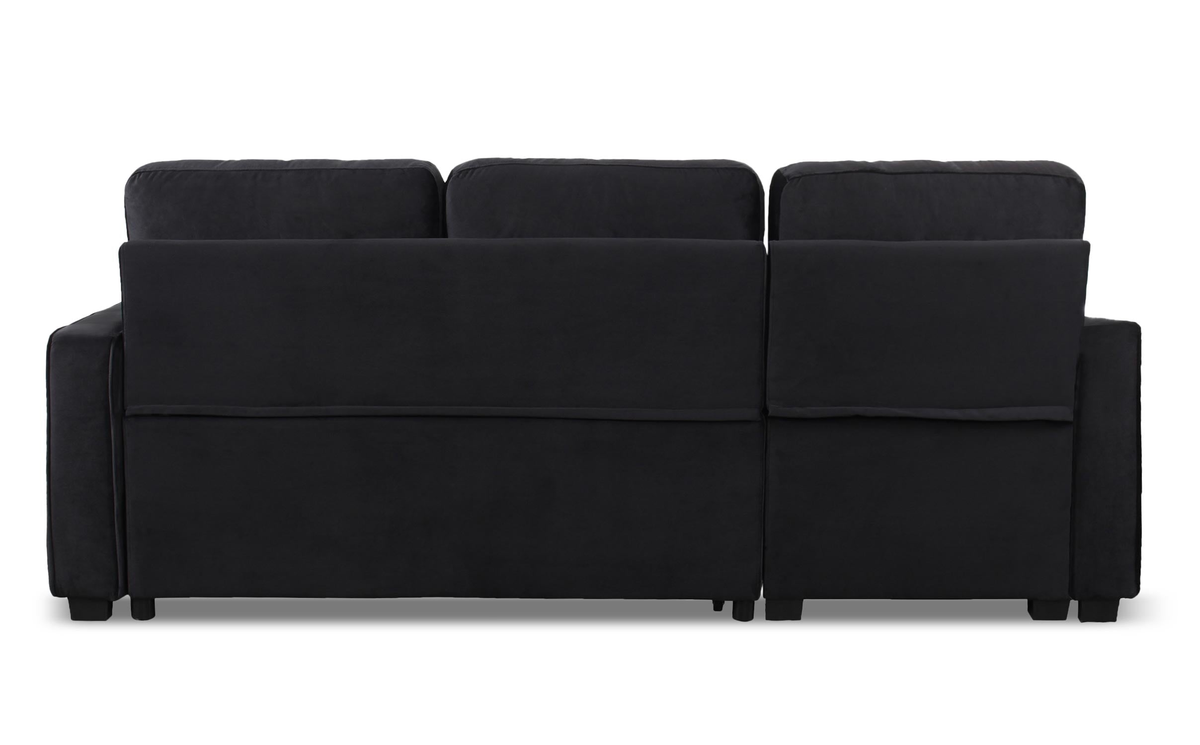 Canapé d'angle convertible moderne Delacroix Velours Noir