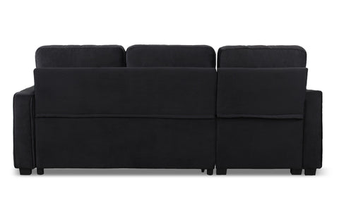 Canapé d'angle convertible moderne Delacroix Velours Noir
