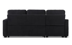 Canapé d'angle convertible moderne Delacroix Velours Noir