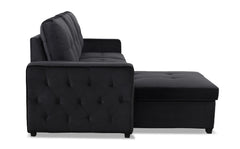 Canapé d'angle convertible moderne Delacroix Velours Noir