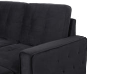 Canapé d'angle convertible moderne Delacroix Velours Noir