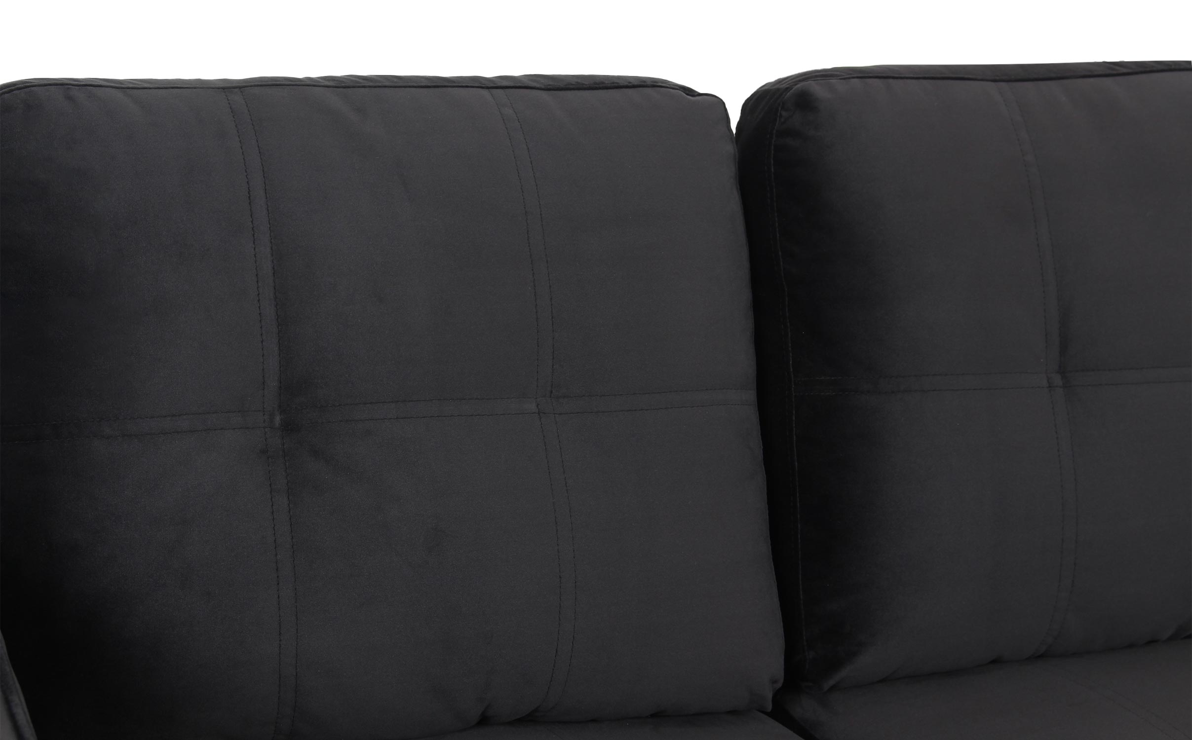 Canapé d'angle convertible moderne Delacroix Velours Noir
