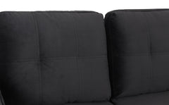 Canapé d'angle convertible moderne Delacroix Velours Noir