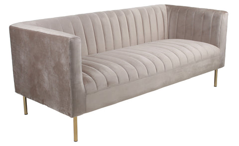 Canapé 3 places Basta à coutures verticales velours taupe