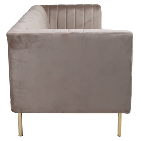 Canapé 3 places Basta à coutures verticales velours taupe