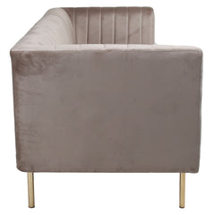 Canapé 3 places Basta à coutures verticales velours taupe