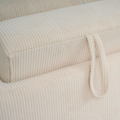 Canapé 3 places convertible Castello Velours côtelé Crème