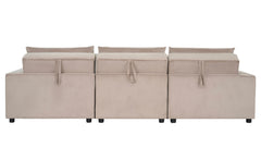 Canapé 3 places convertible Castello Velours Taupe