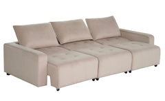 Canapé 3 places convertible Castello Velours Taupe