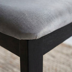 Chaise de salle à manger design Ceriz Bois noir et Velours Gris