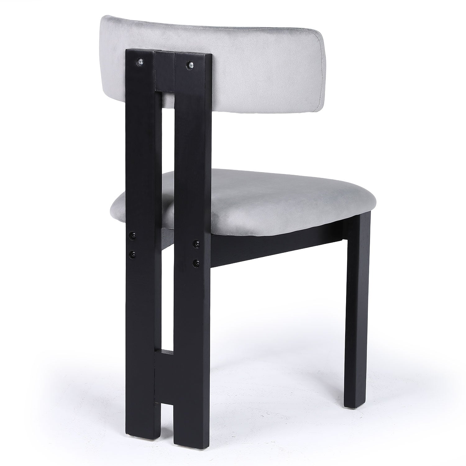 Chaise de salle à manger design Ceriz Bois noir et Velours Gris