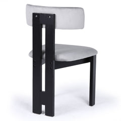 Chaise de salle à manger design Ceriz Bois noir et Velours Gris
