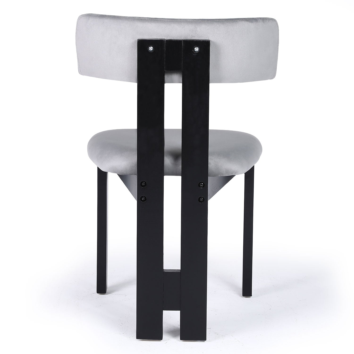 Chaise de salle à manger design Ceriz Bois noir et Velours Gris