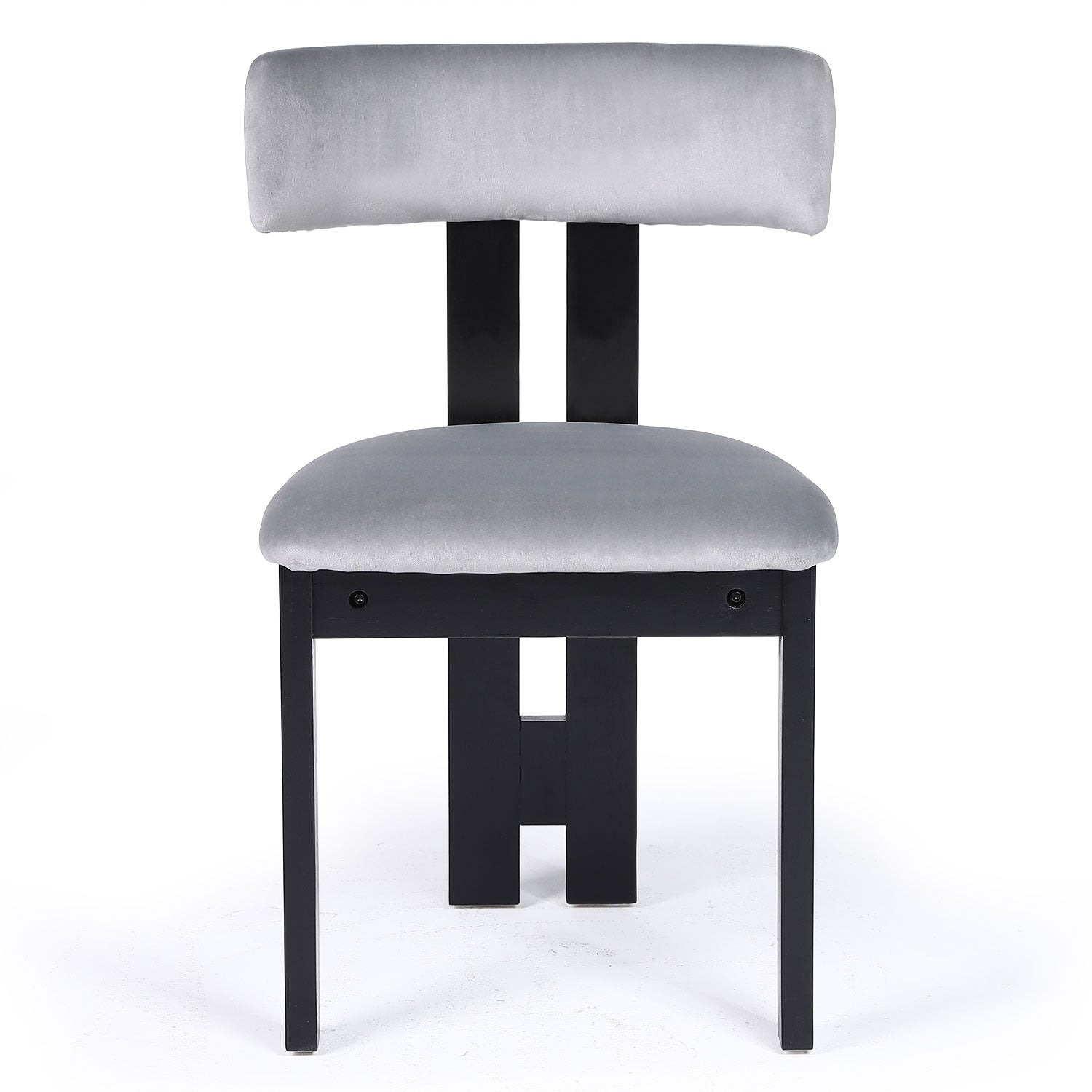 Chaise de salle à manger design Ceriz Bois noir et Velours Gris