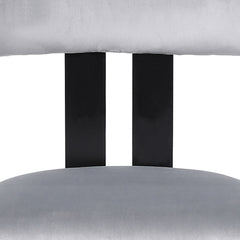 Chaise de salle à manger design Ceriz Bois noir et Velours Gris