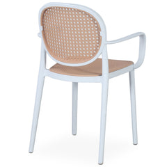 Lot de 2 chaises empilables Chapline Polypropylène effet cannage Beige et Blanc