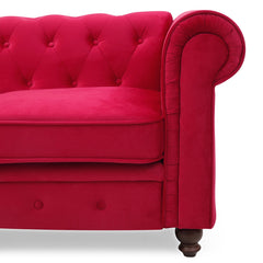 Fauteuil en velours Abir rouge