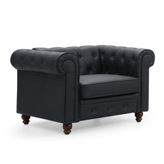 Fauteuil Abir en simili cuir noir