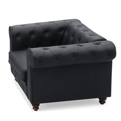 Fauteuil Abir en simili cuir noir