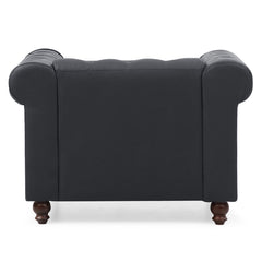 Fauteuil Abir en simili cuir noir