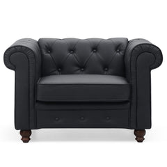 Fauteuil Abir en simili cuir noir