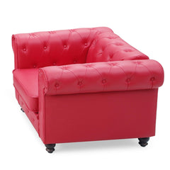 Fauteuil Abir rouge en simili cuir