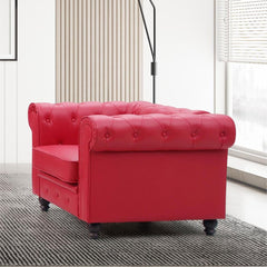 Fauteuil Abir rouge en simili cuir