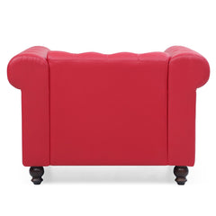 Fauteuil Abir rouge en simili cuir