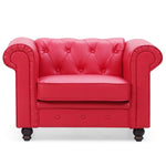 Fauteuil Abir rouge en simili cuir