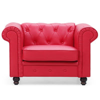 Fauteuil Abir rouge en simili cuir