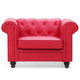 Fauteuil Abir rouge en simili cuir
