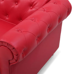 Fauteuil Abir rouge en simili cuir