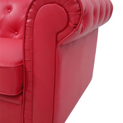 Fauteuil Abir rouge en simili cuir