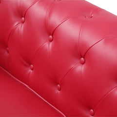 Fauteuil Abir rouge en simili cuir
