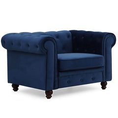 Fauteuil Abir en velours bleu