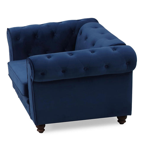Fauteuil Abir en velours bleu