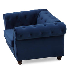 Fauteuil Abir en velours bleu
