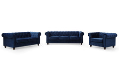 Fauteuil Abir en velours bleu