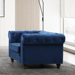 Fauteuil Abir en velours bleu