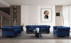 Fauteuil Abir en velours bleu