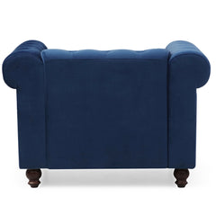 Fauteuil Abir en velours bleu